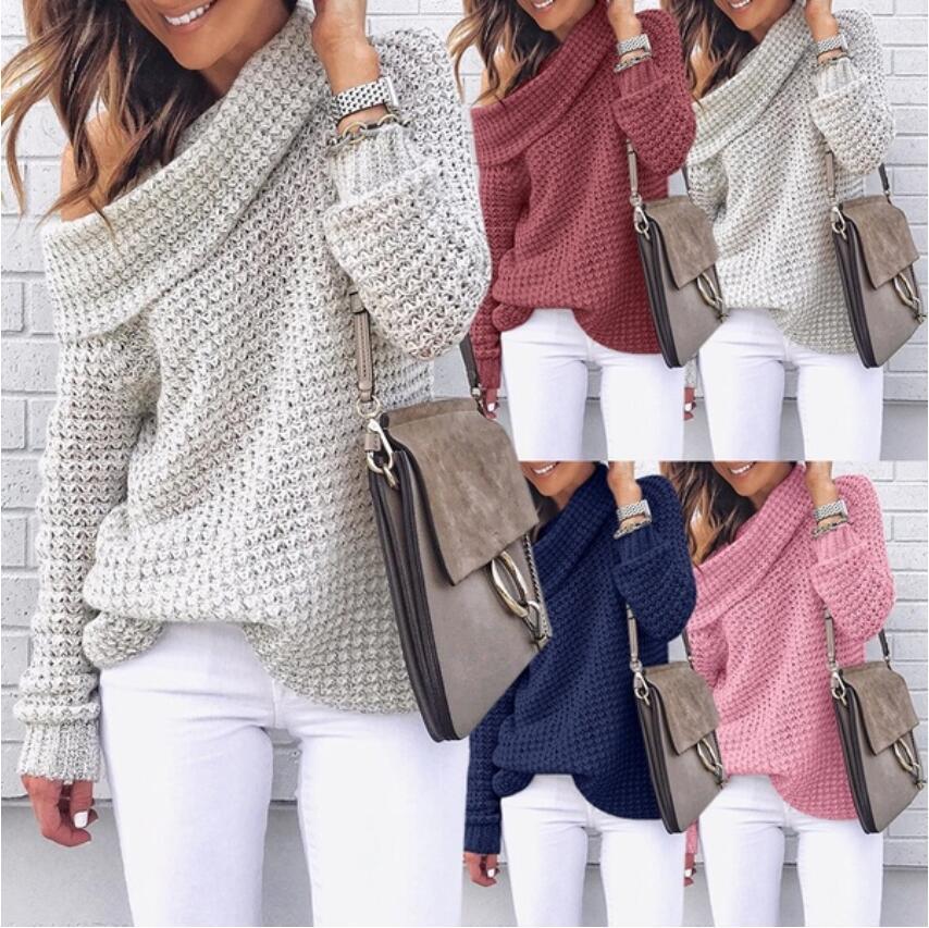 Damen Strickpullover mit schulterfreiem Design und strukturierter Textur Drune
