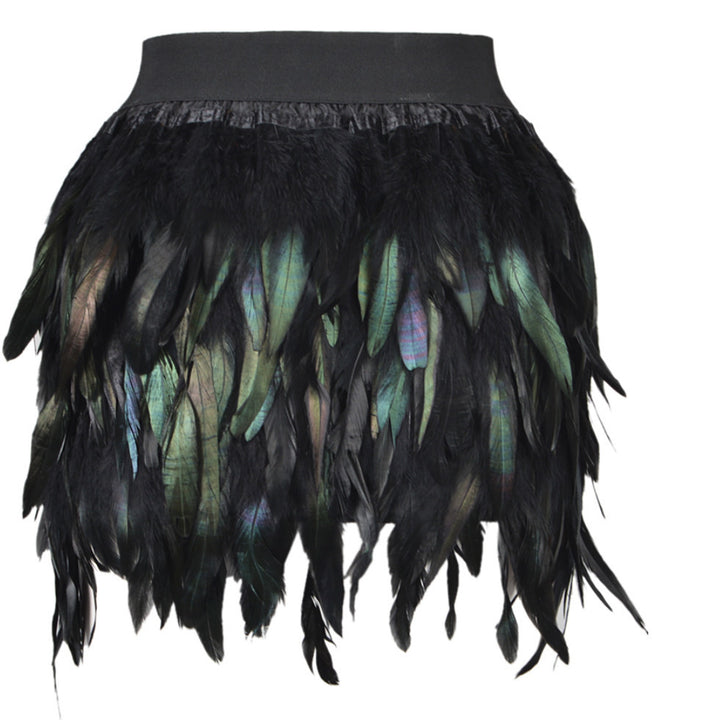 Damen Federrock mit auffälligem Design und elastischem Bund Drune
