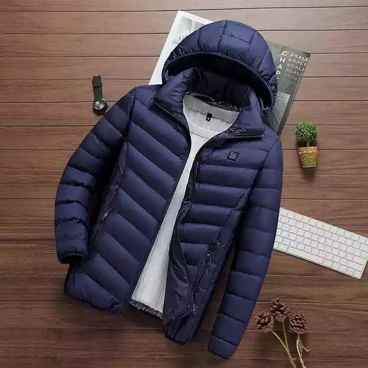 Herren Leichte gesteppte Kapuzenjacke mit Thermofutter und Reißverschlusstaschen Drune