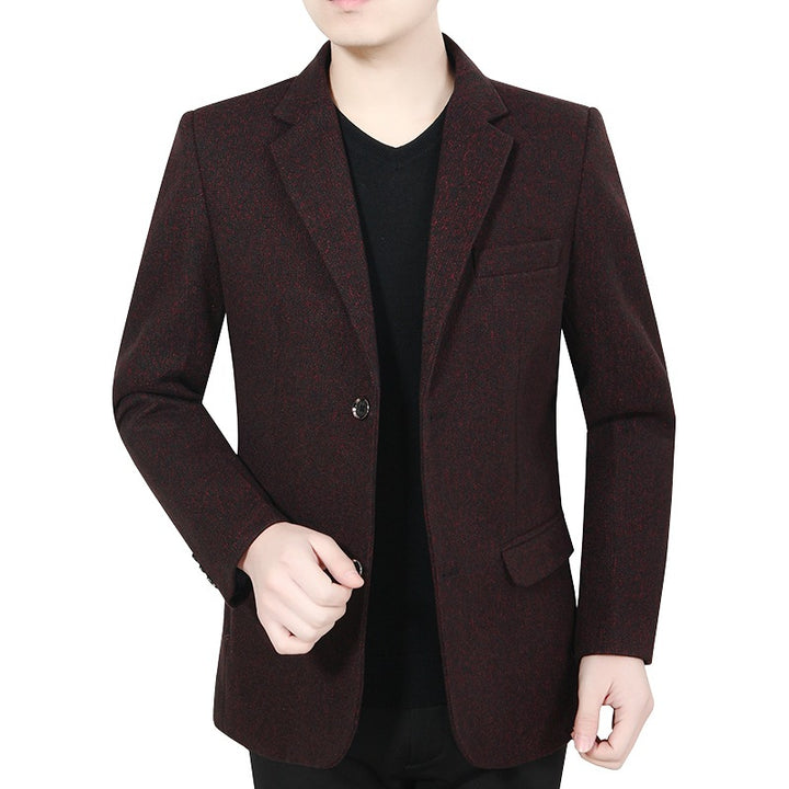 Herren Bouclé-Sakko aus Wollmix mit feiner Struktur, Zweiknopf und Pattentaschen Drune