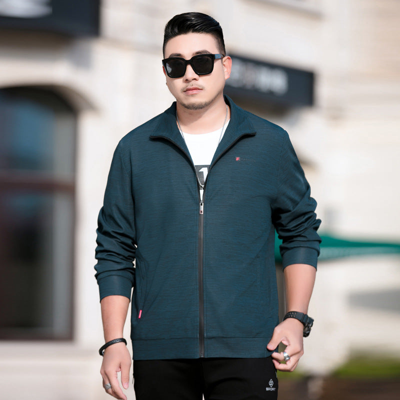 Herren Leichte Freizeitjacke mit Reißverschluss und Stehkragen Drune