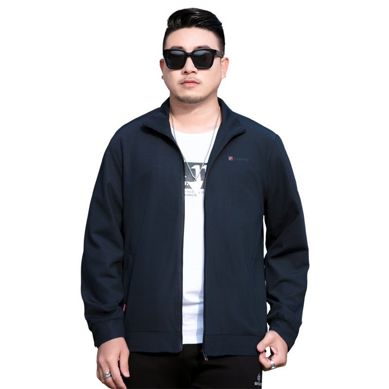 Herren Leichte Freizeitjacke mit Reißverschluss und Stehkragen Drune