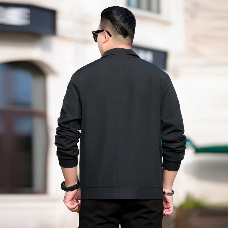 Herren Leichte Freizeitjacke mit Reißverschluss und Stehkragen Drune
