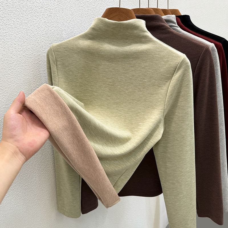 Wollmischung-Rollkragenpullover mit Thermofutter