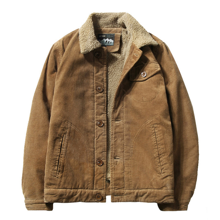 Herren Bequeme Cordjacke mit Teddyfutter Drune