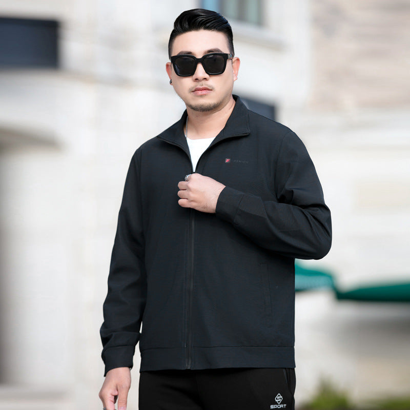 Herren Leichte Freizeitjacke mit Reißverschluss und Stehkragen Drune
