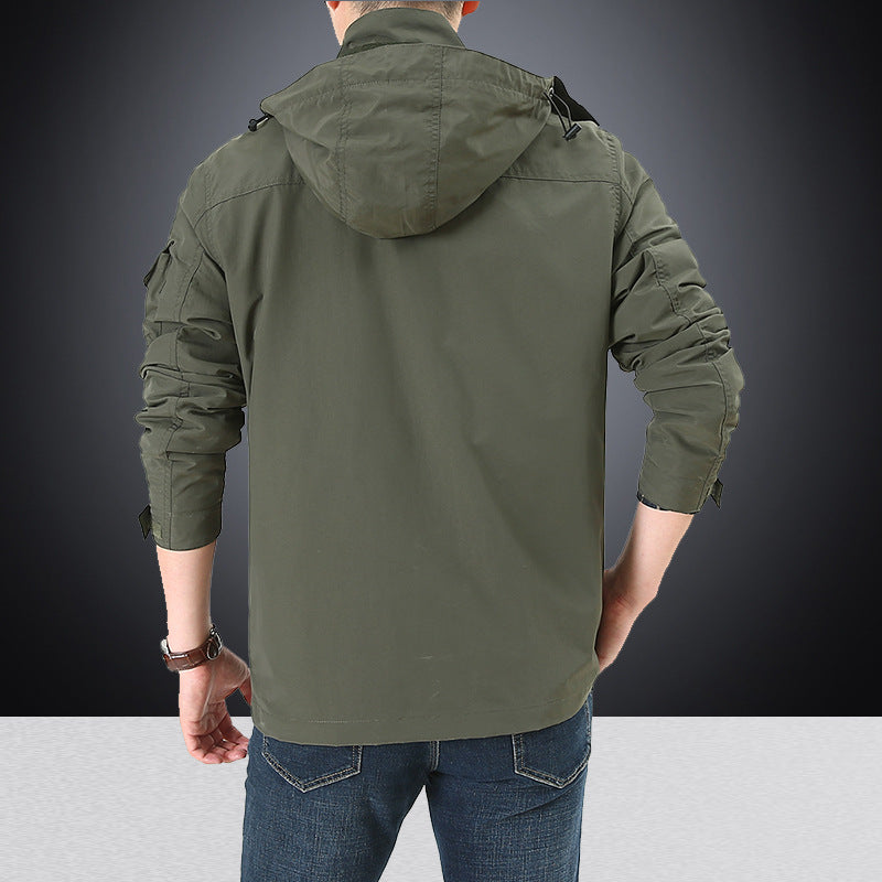 Herren nan multifunktionale Utility-Fieldjacke mit zahlreichen Klapp- und Reißverschlusstaschen sowie D-Ring Drune