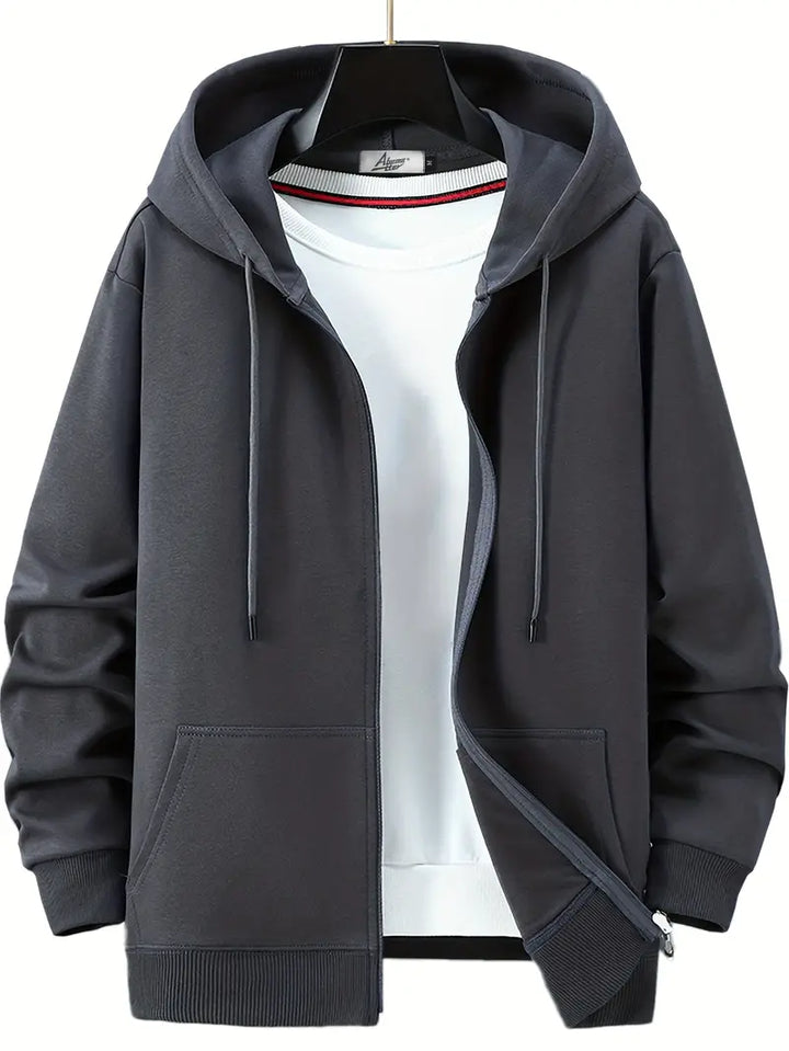 Drune - Lässiger Herbst Full Zip Hoodie mit Kordelzug für Männer
