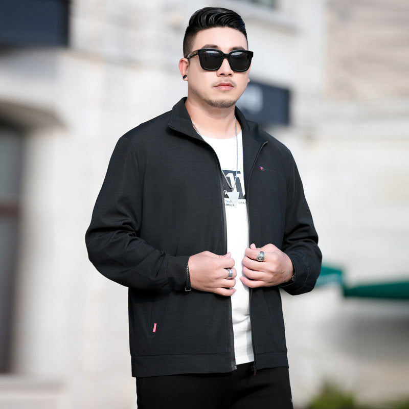 Herren Leichte Freizeitjacke mit Reißverschluss und Stehkragen Drune