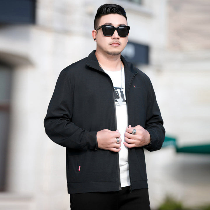 Herren Leichte Freizeitjacke mit Reißverschluss und Stehkragen Drune
