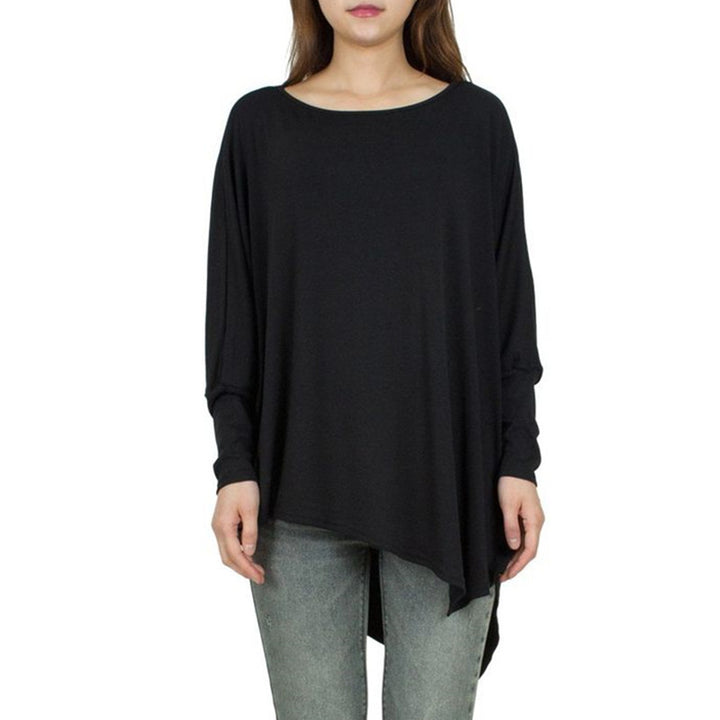 Damen Oversize-Tunika mit asymmetrischem Saum und langen Ärmeln Drune