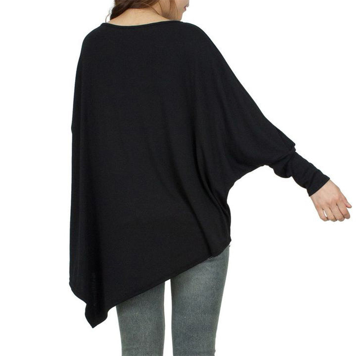 Damen Oversize-Tunika mit asymmetrischem Saum und langen Ärmeln Drune