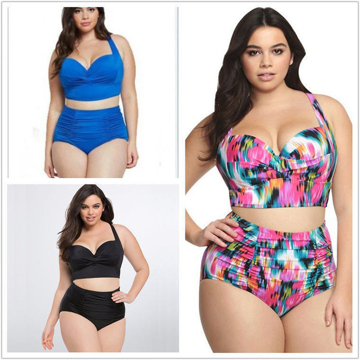 Damen Hochtailliertes Bikini-Set mit eleganter Raffung Drune
