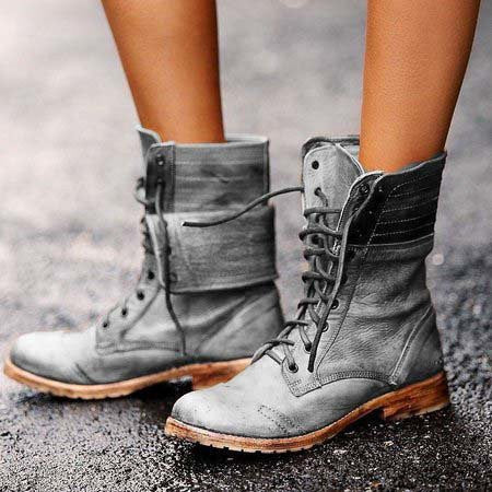 Drune | Elegante Stiefel Mit Schnürung Vorne