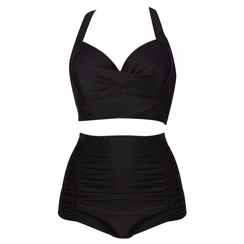 Damen Hochtailliertes Bikini-Set mit eleganter Raffung Drune
