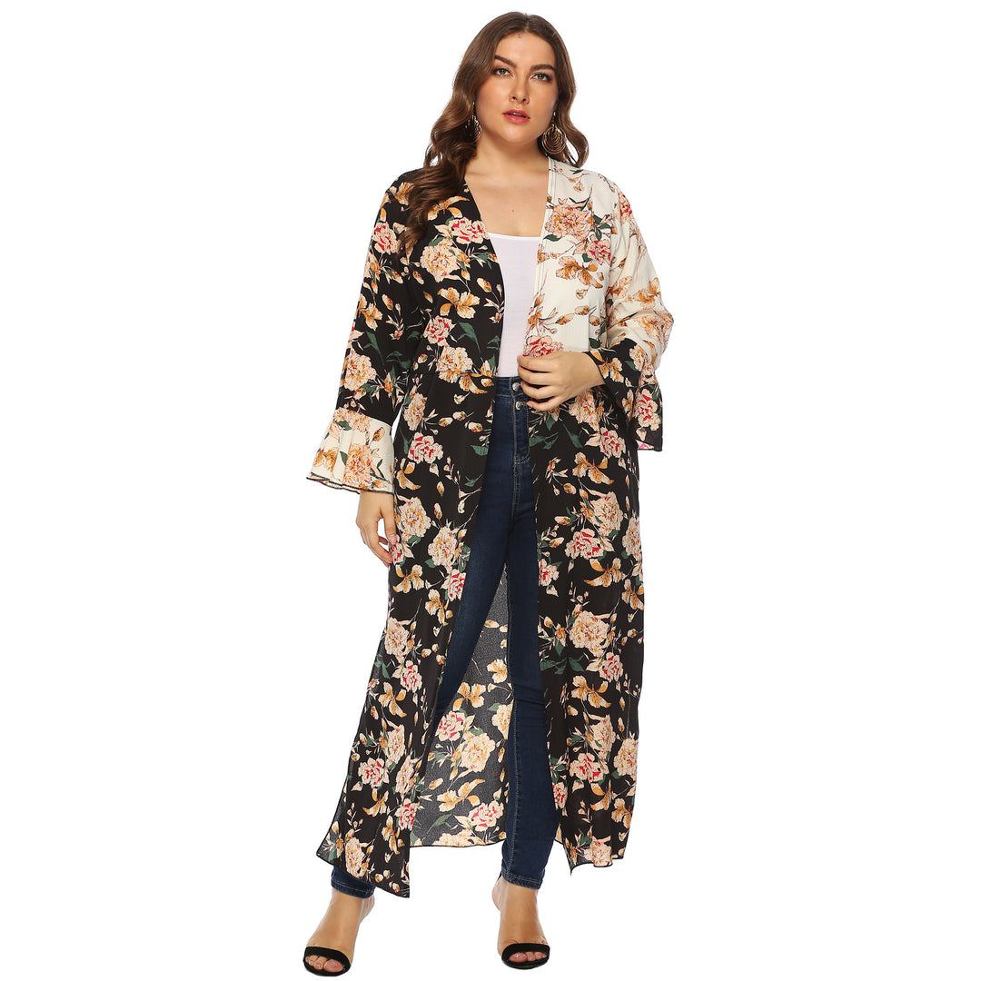 Damen floraler Kimono-Überwurf Drune