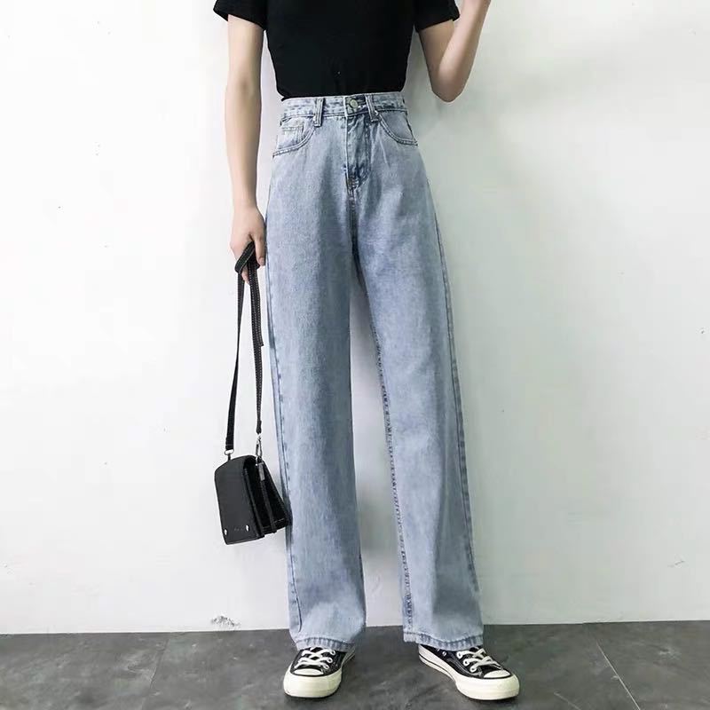 Damen Weit geschnittene Jeans mit hohem Bund und klassischem Schnitt Drune