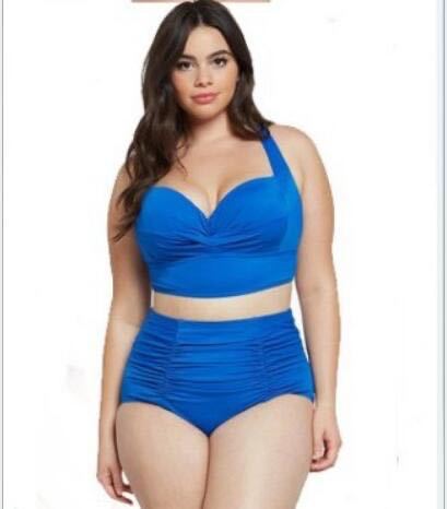 Damen Hochtailliertes Bikini-Set mit eleganter Raffung Drune