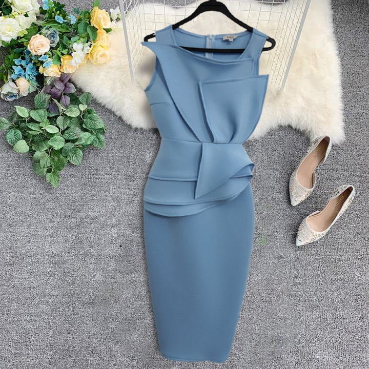 Damen Etuikleid mit elegantem Drapierungsdesign Drune