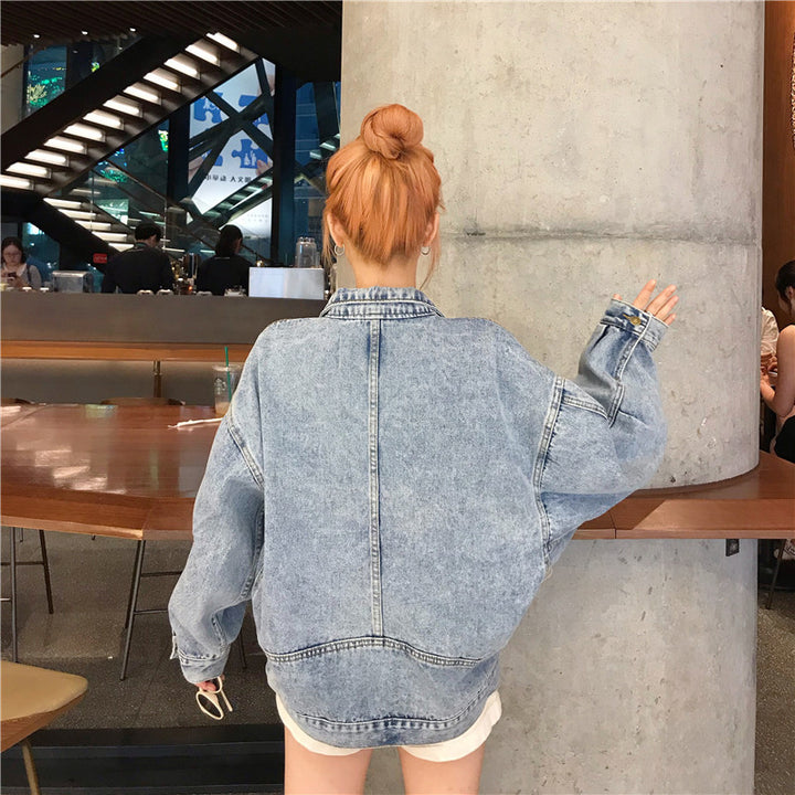 Damen Oversized Denim-Jacke mit praktischen Taschen Drune