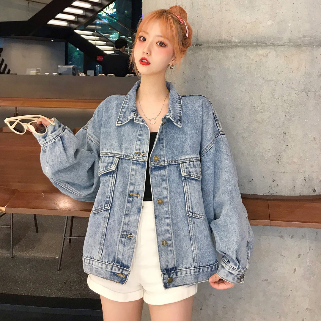 Damen Oversized Denim-Jacke mit praktischen Taschen Drune