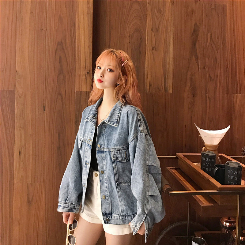 Damen Oversized Denim-Jacke mit praktischen Taschen Drune