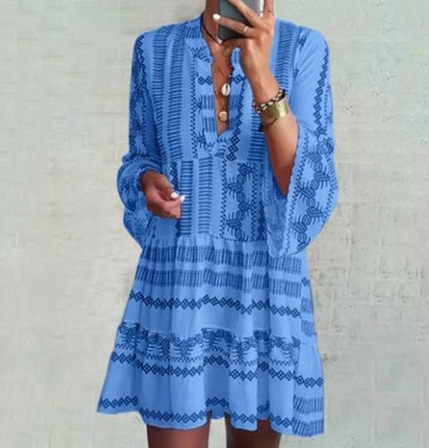 Damen lässiges, geblümtes Kurzarmkleid Drune