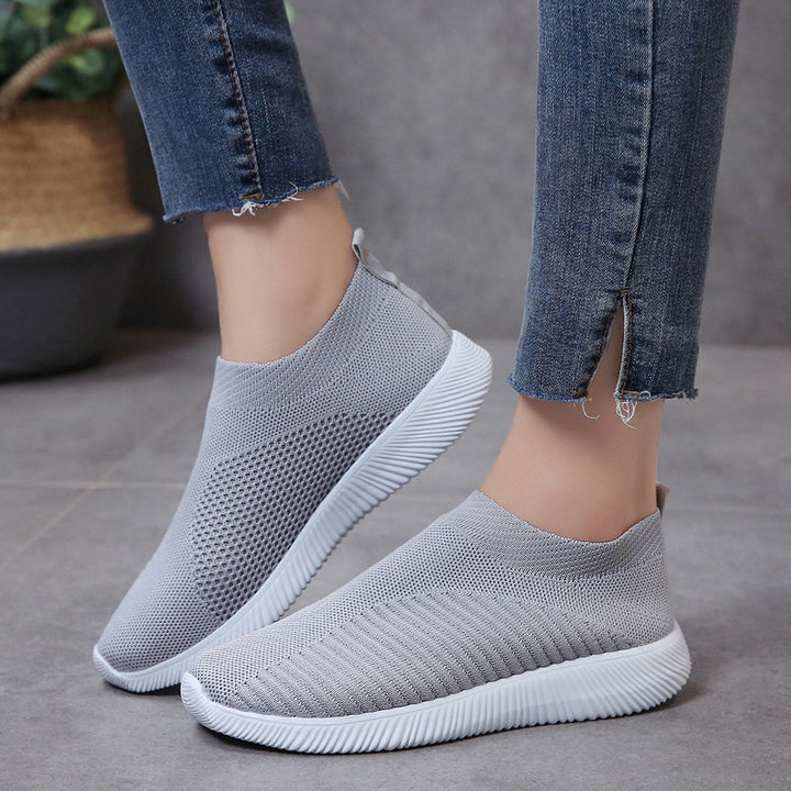Unisex nan leichte gestrickte Slip-On Sneaker mit elastischem Einstieg und ergonomischer Einlegesohle Drune