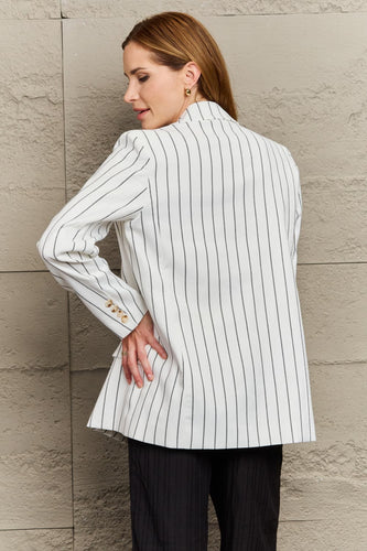Drune | Gestreifter Reverskragen Langarm Blazer