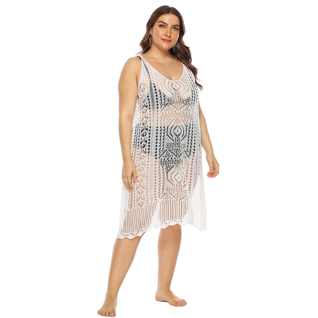 Damen gehäkelter Strandüberwurf mit floralem Design Drune
