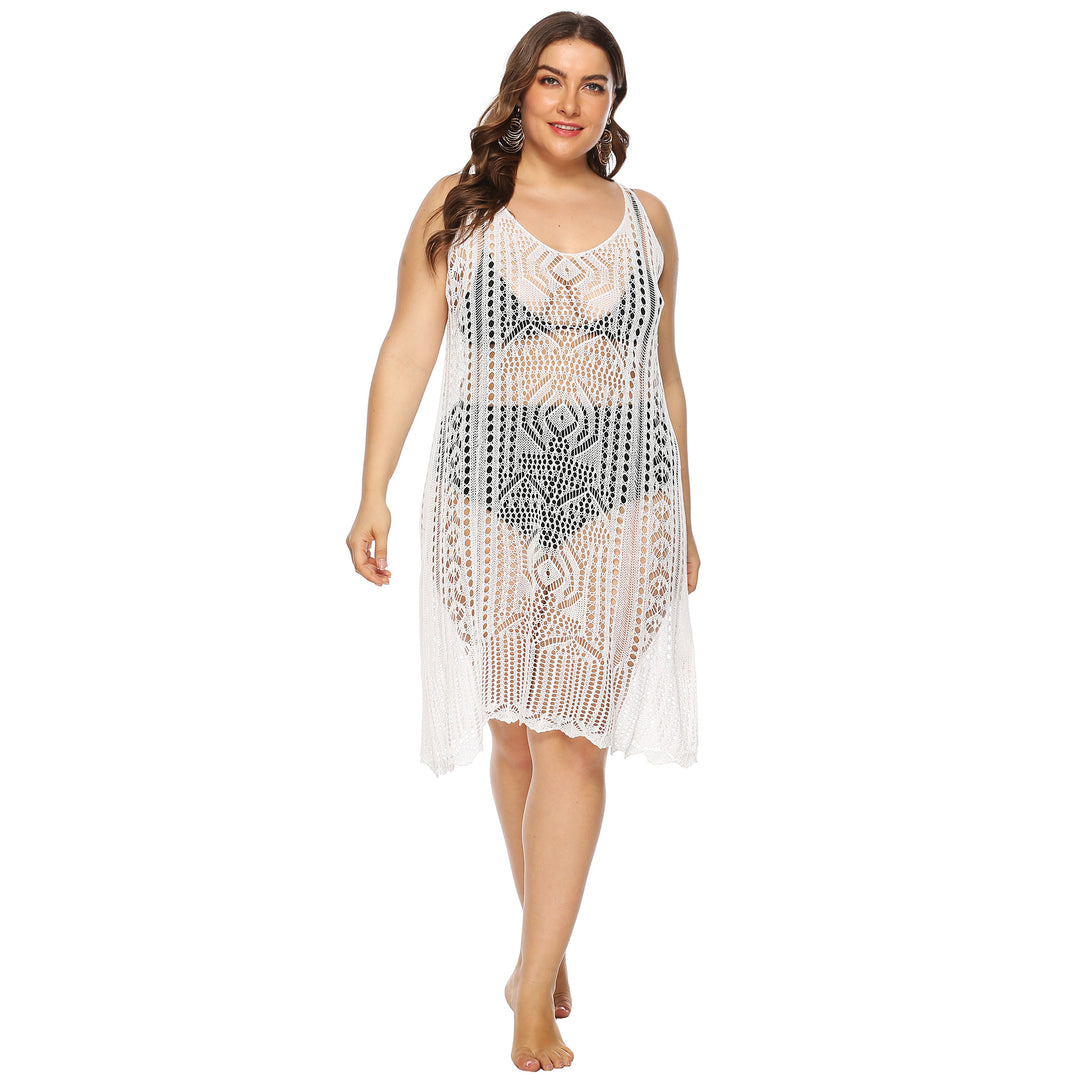 Damen gehäkelter Strandüberwurf mit floralem Design Drune