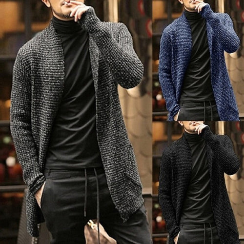 Herren eleganter Strickcardigan mit offener Front und lässigem Schnitt Drune