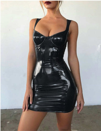 Drune | Latex Kleid mit Verstellbaren Trägern
