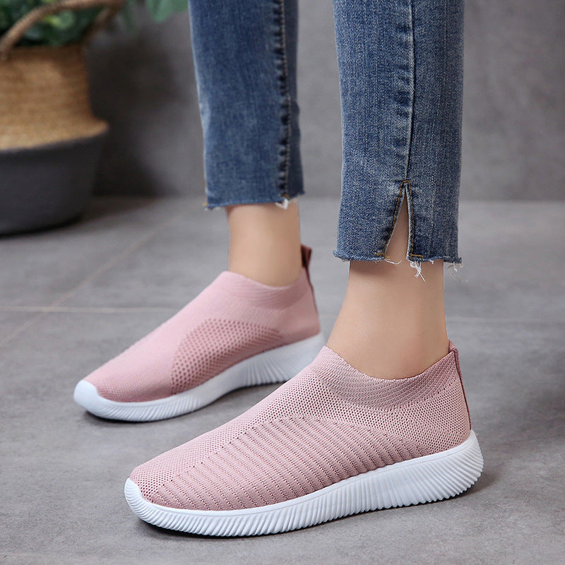 Unisex nan leichte gestrickte Slip-On Sneaker mit elastischem Einstieg und ergonomischer Einlegesohle Drune