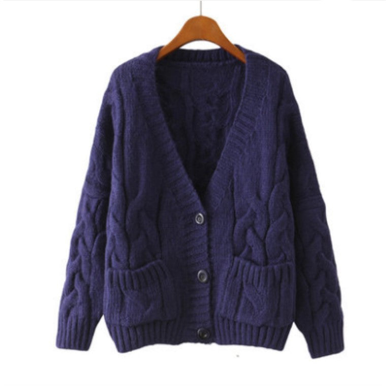 Damen Grobstrickjacke mit modernen Zopfmuster und praktischen Taschen Drune