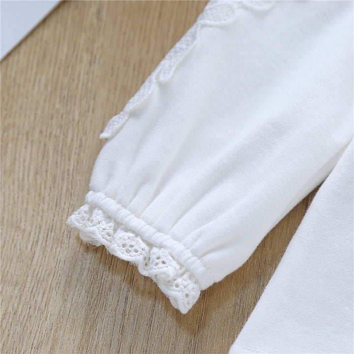 Mädchen Bluse mit besticktem Kragen und zarten Tüllärmeln Drune