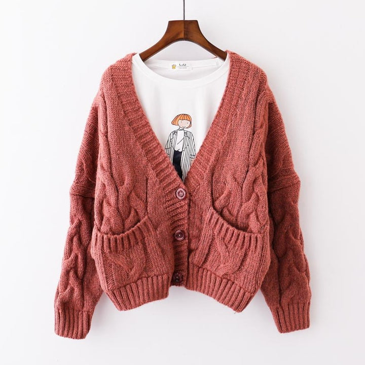 Damen Grobstrickjacke mit modernen Zopfmuster und praktischen Taschen Drune