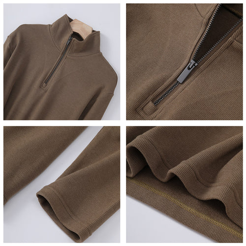 Herren-Pullover mit Stehkragen und Reißverschluss