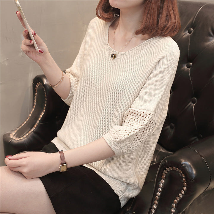 Damen Strickpullover mit dekorativem Häkelmuster und weiteren Designelementen Drune