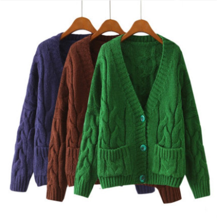 Damen Grobstrickjacke mit modernen Zopfmuster und praktischen Taschen Drune