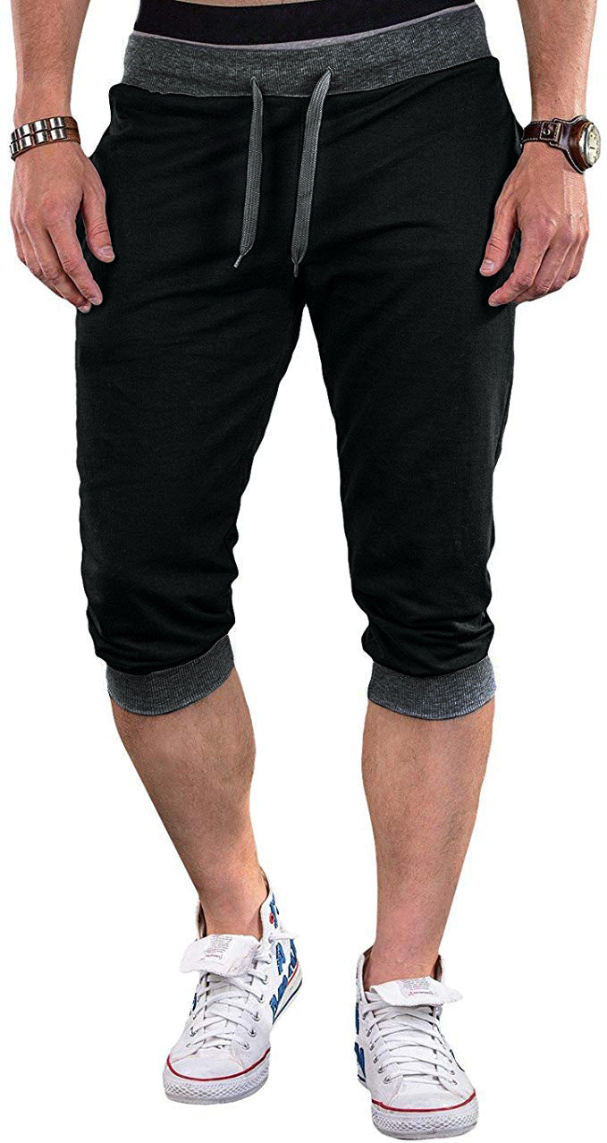 Herren Sportliche Capri-Hose mit elastischem Bund und modischen Kontrastakzenten Drune
