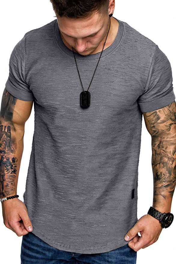 Herren Rundhals T-Shirt aus hochwertiger Baumwolle mit strukturierter Oberfläche Drune