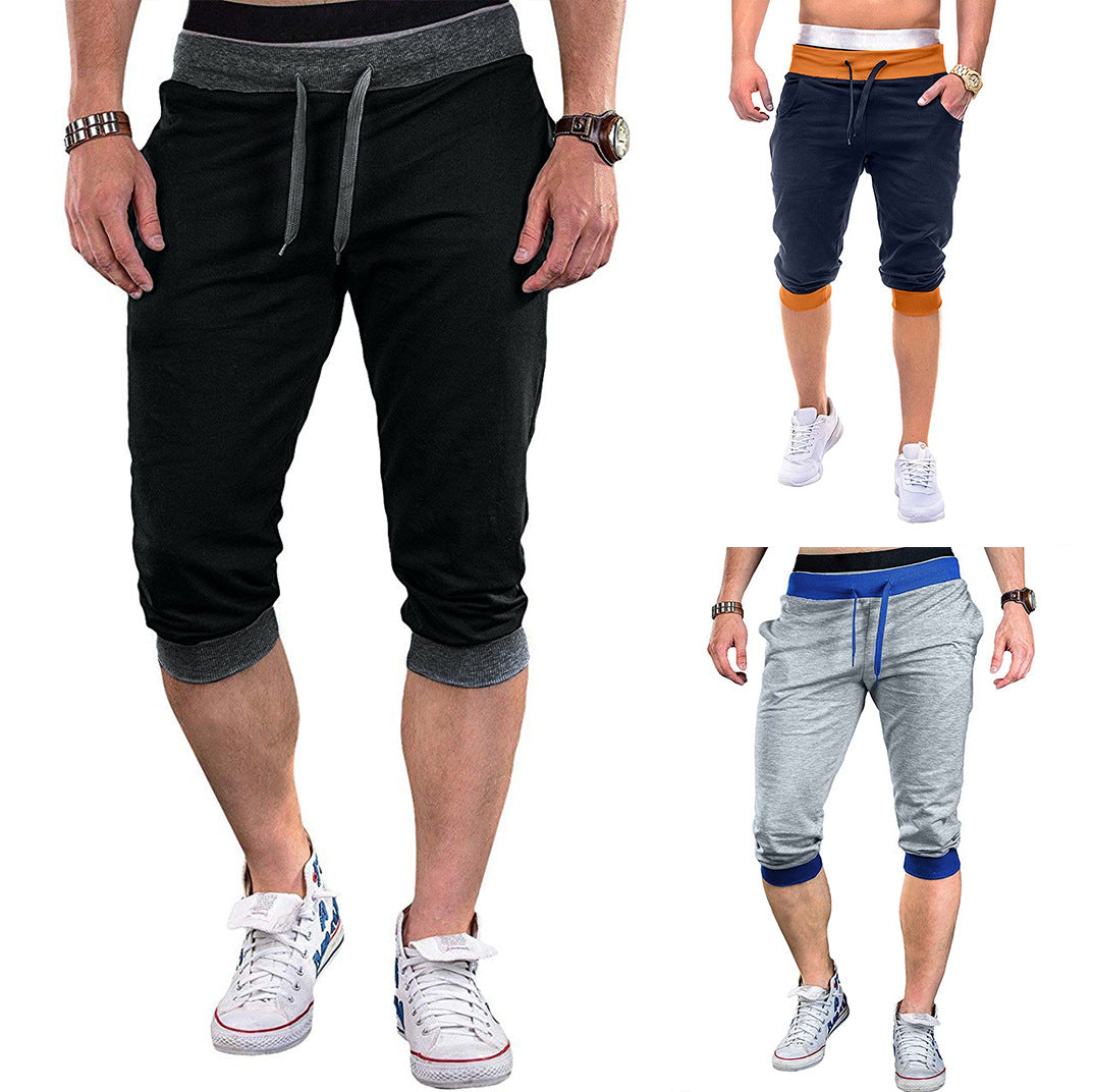Herren Sportliche Capri-Hose mit elastischem Bund und modischen Kontrastakzenten Drune