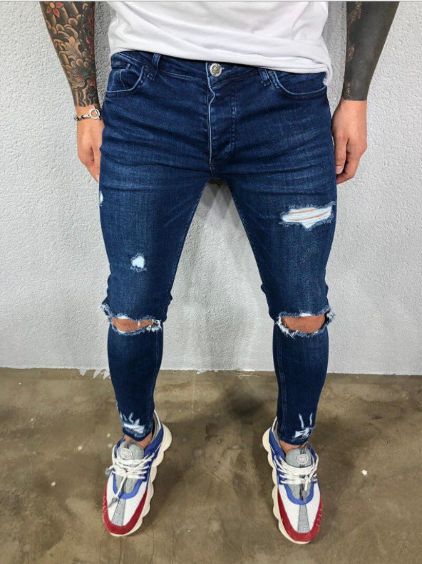 Herren Slim Fit Jeans mit modischen Rissen Drune