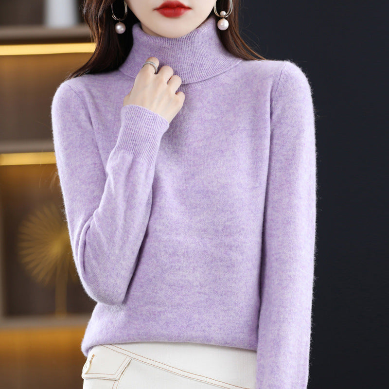 Eleganter Damen-Rollkragenpullover, Strick, locker geschnitten