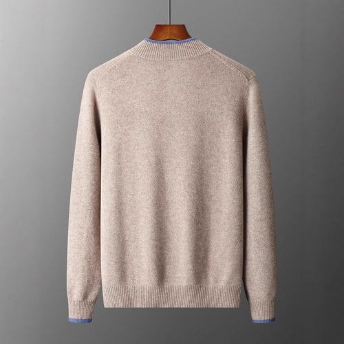 Herren-Strickjacke mit Reißverschluss und Stehkragen