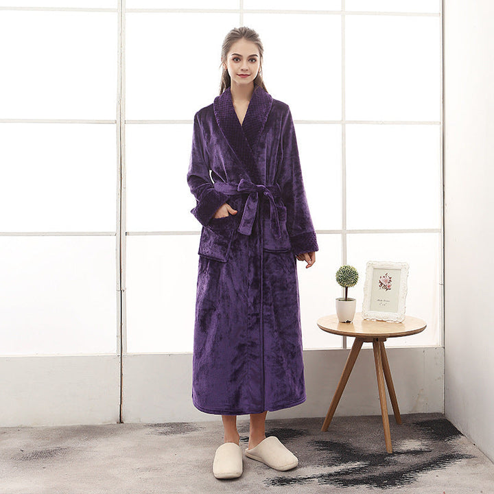 Drune | Eleganter Coral Fleece Flanell-Bademantel für Paare