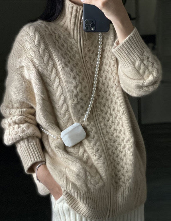Drune | Kaschmir Strickjacke Langarm Pullover