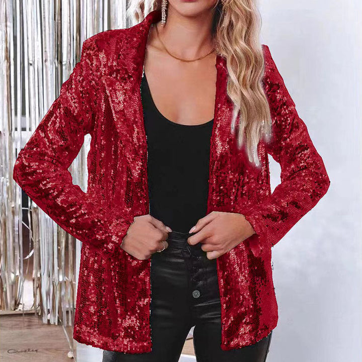 Drune | Glänzender Pailletten-Blazer für Frauen