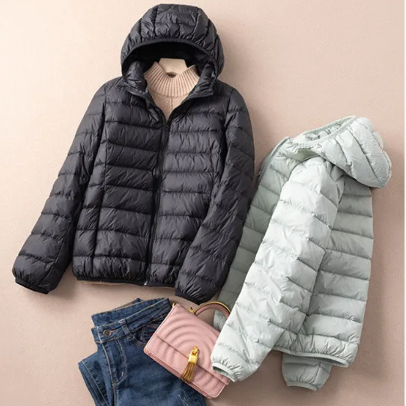 Drune | Steppjacke Leicht mit Kapuze Warm Gefüttert Lässige Passform